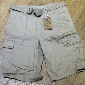 OTB Men's Beige Cargo Shorts with Belt